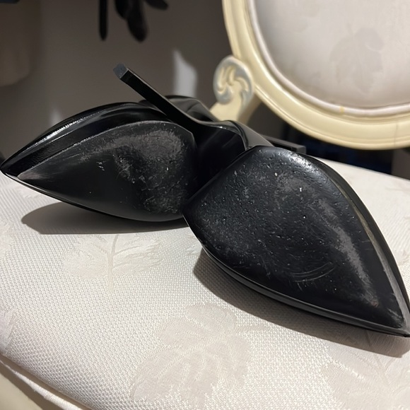 SAINT LAURENT BLACK LEATHER PLATFORM PUMPS - Picture 3 of 9